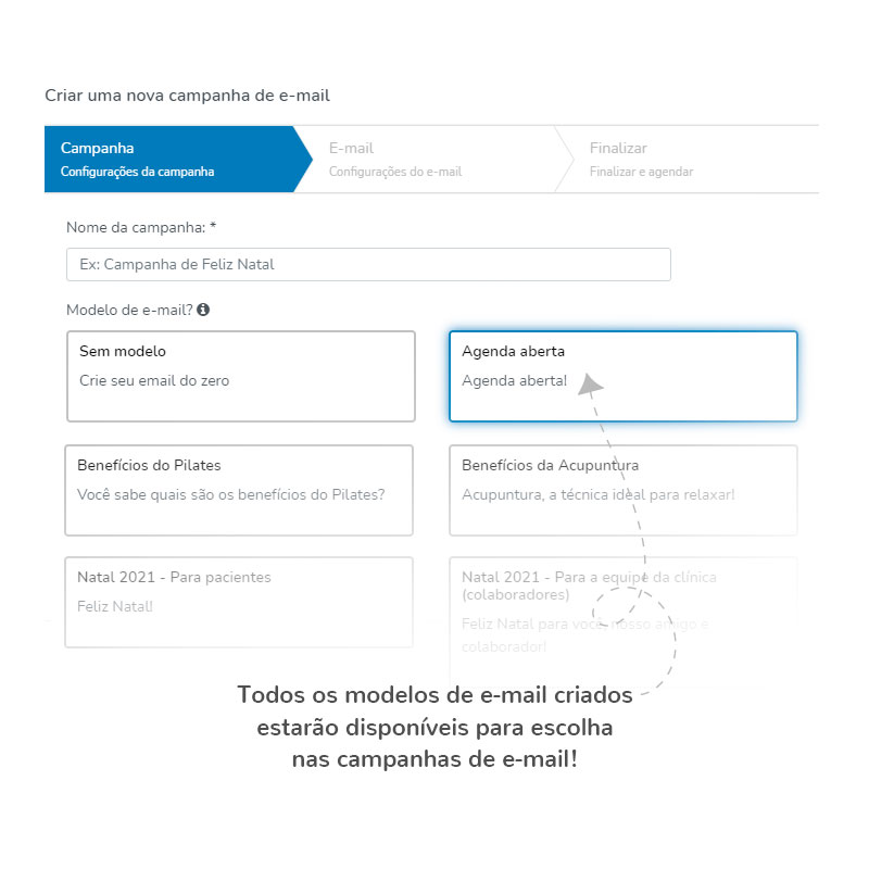 Configuração e formatação de mensagens para agendamento e envio por e-mail