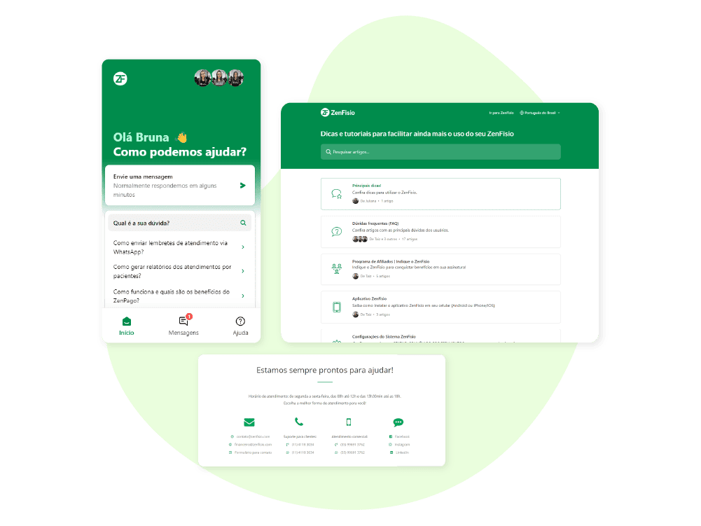 Atendimento e suporte completo para clientes e usuários