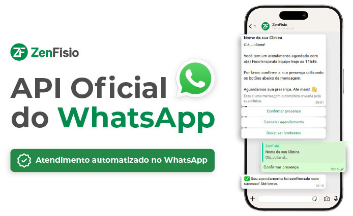Mensagens de lembretes de atendimento enviadas via API Oficial do WhatsApp Business