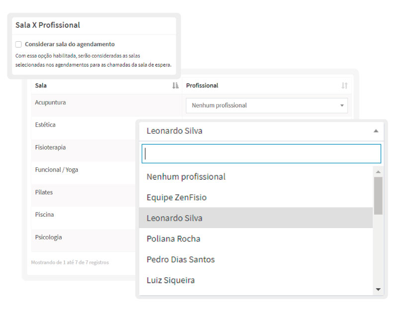 Configurações para exibição do painel da sala de espera e chamada de pacientes